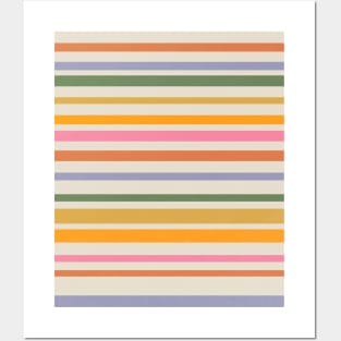 Abstract Rainbow Striped Pattern Retro 70s Posters and Art